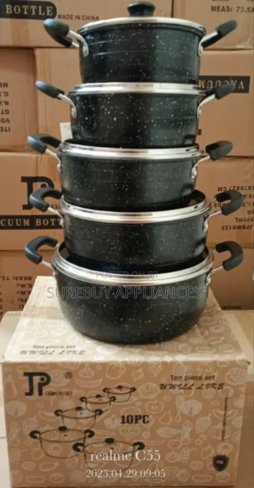 James Pot Black Cookware Set, Heavy Duty,