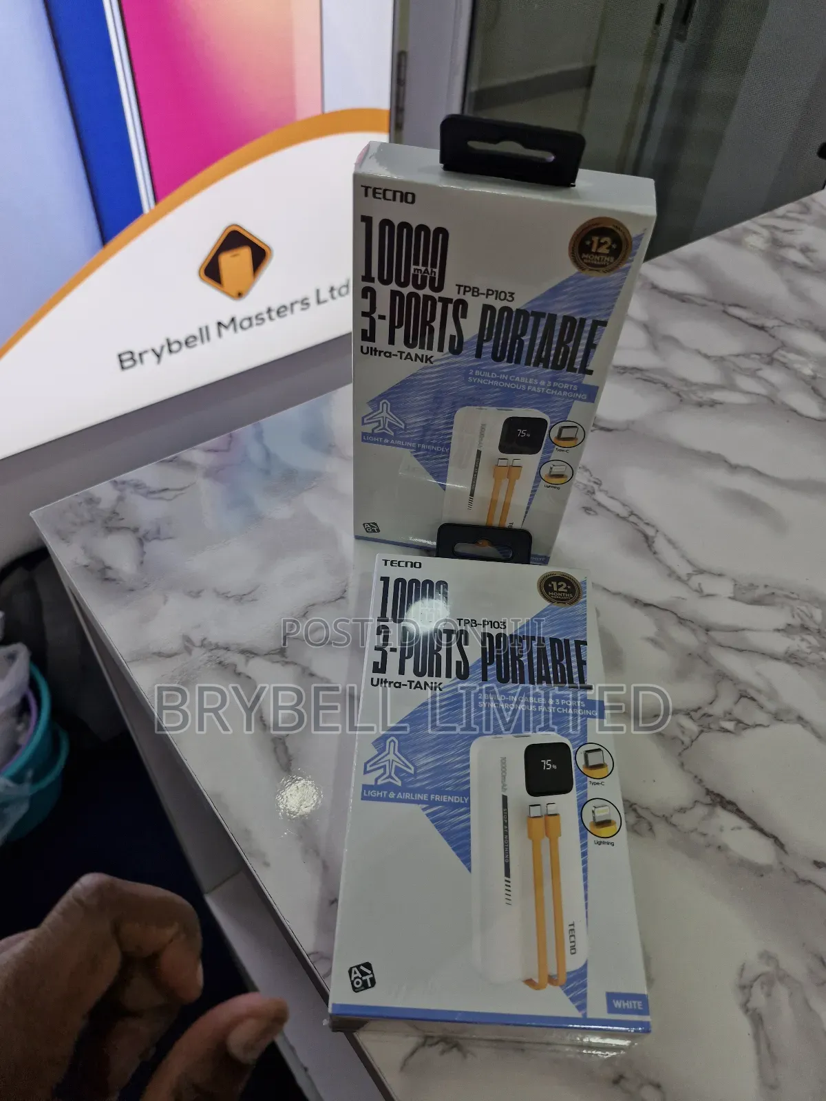 10,000 Mah 3 Ports Tecno Portable Powerbank