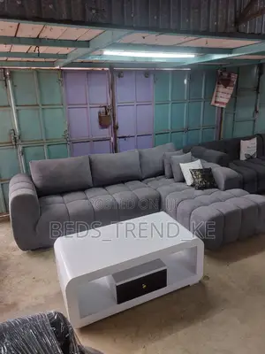 Black Contemporary 6 Seater Bubble L Seat Sofa Set