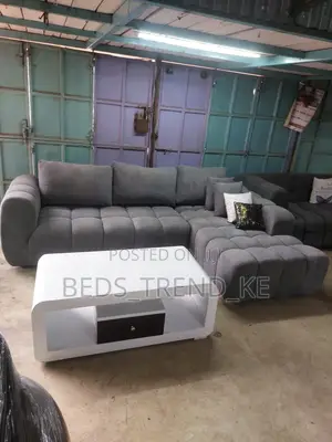 Black Contemporary 6 Seater Bubble L Seat Sofa Set
