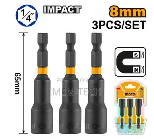 Ingco Amn08313 PCS Impact Magnetic Nut Set "8mm,3pcs/Set