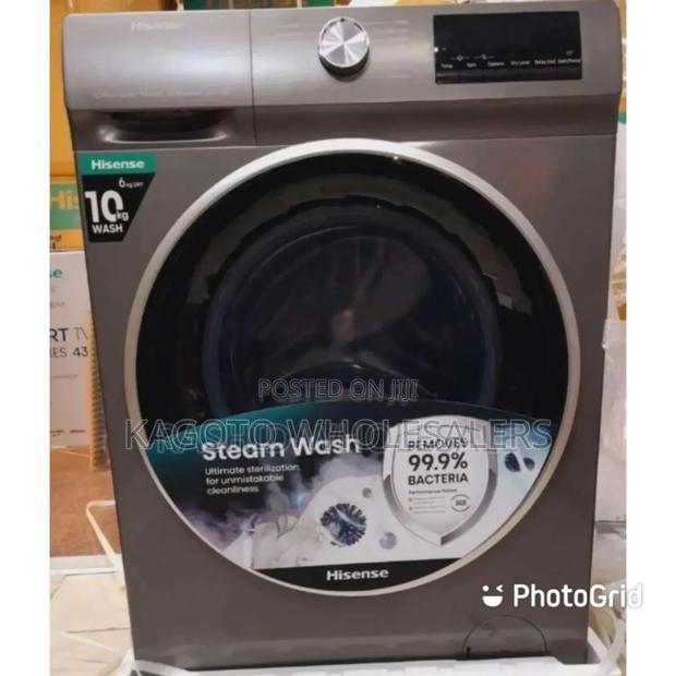 Electric Hisense 10kgs Washing Machine. Front Load - main view