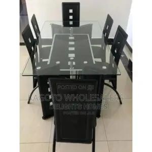 Glass - 6sitter Dinning Table(Black)