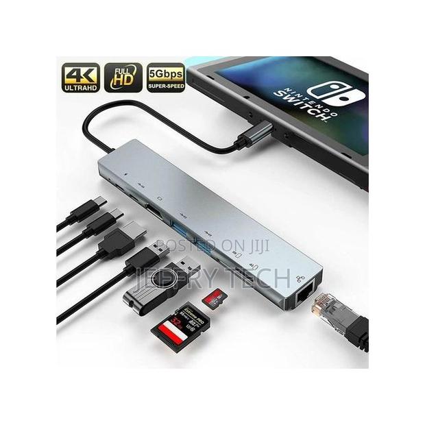 8 In1 Multi Ports Usb Type C Hub Splitter Adapter - thumbnail 2
