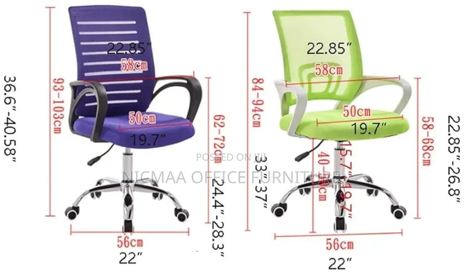 Ergonomic Space-Saving Mesh Swivel Office Chair