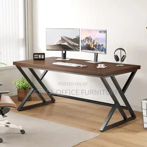 Sleek, Strong Spacious Rustic Walnut Computer Desk