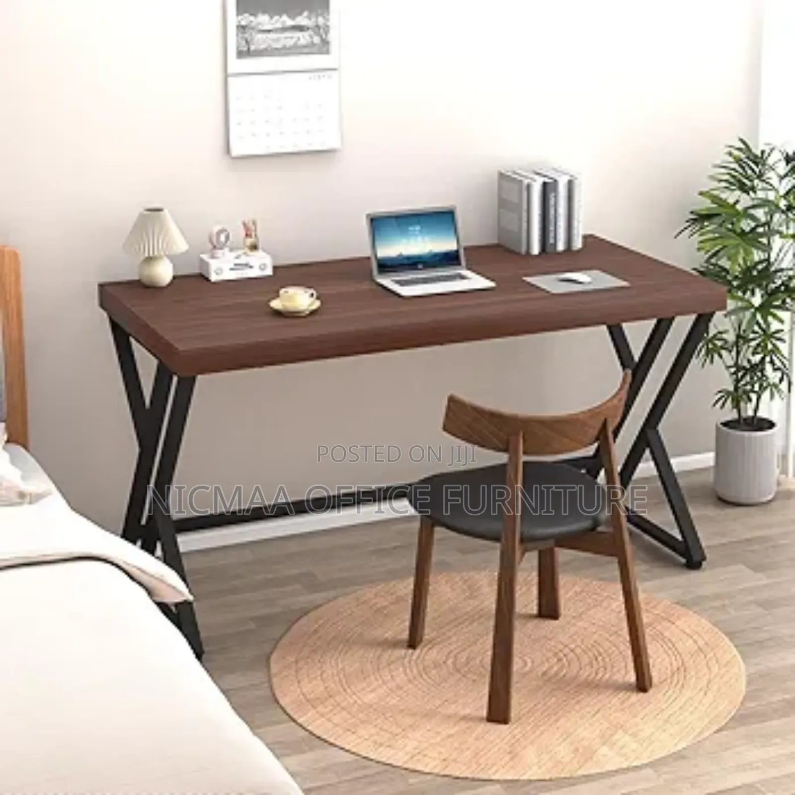 Sleek, Strong Spacious Rustic Walnut Computer Desk