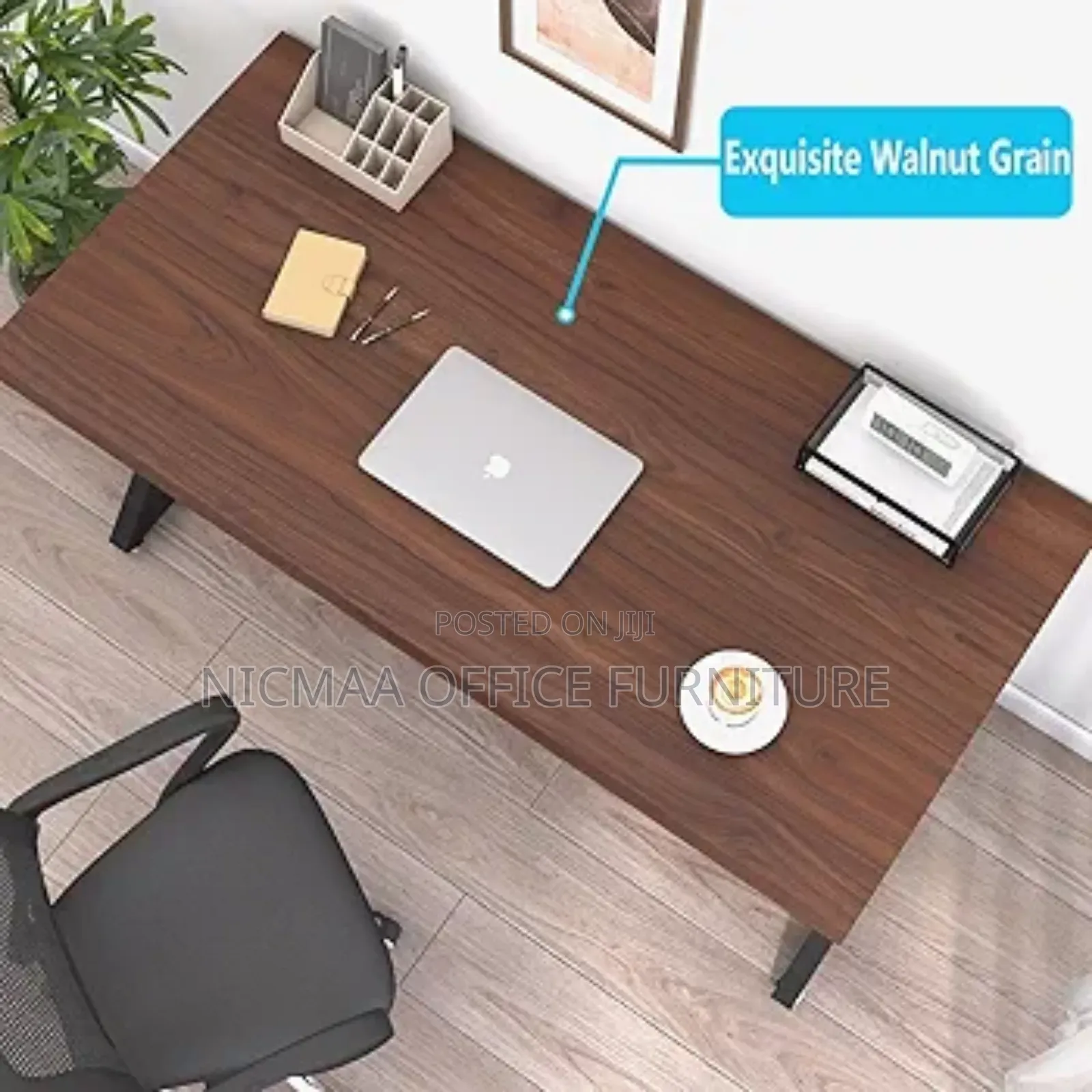 Sleek, Strong Spacious Rustic Walnut Computer Desk