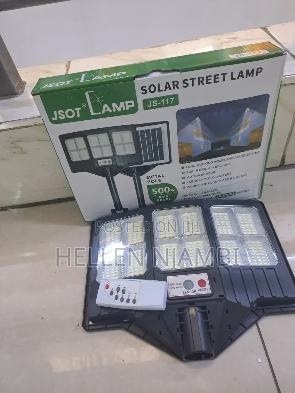 Jsot 500watts Solar Street Lamp With Motion Sensor