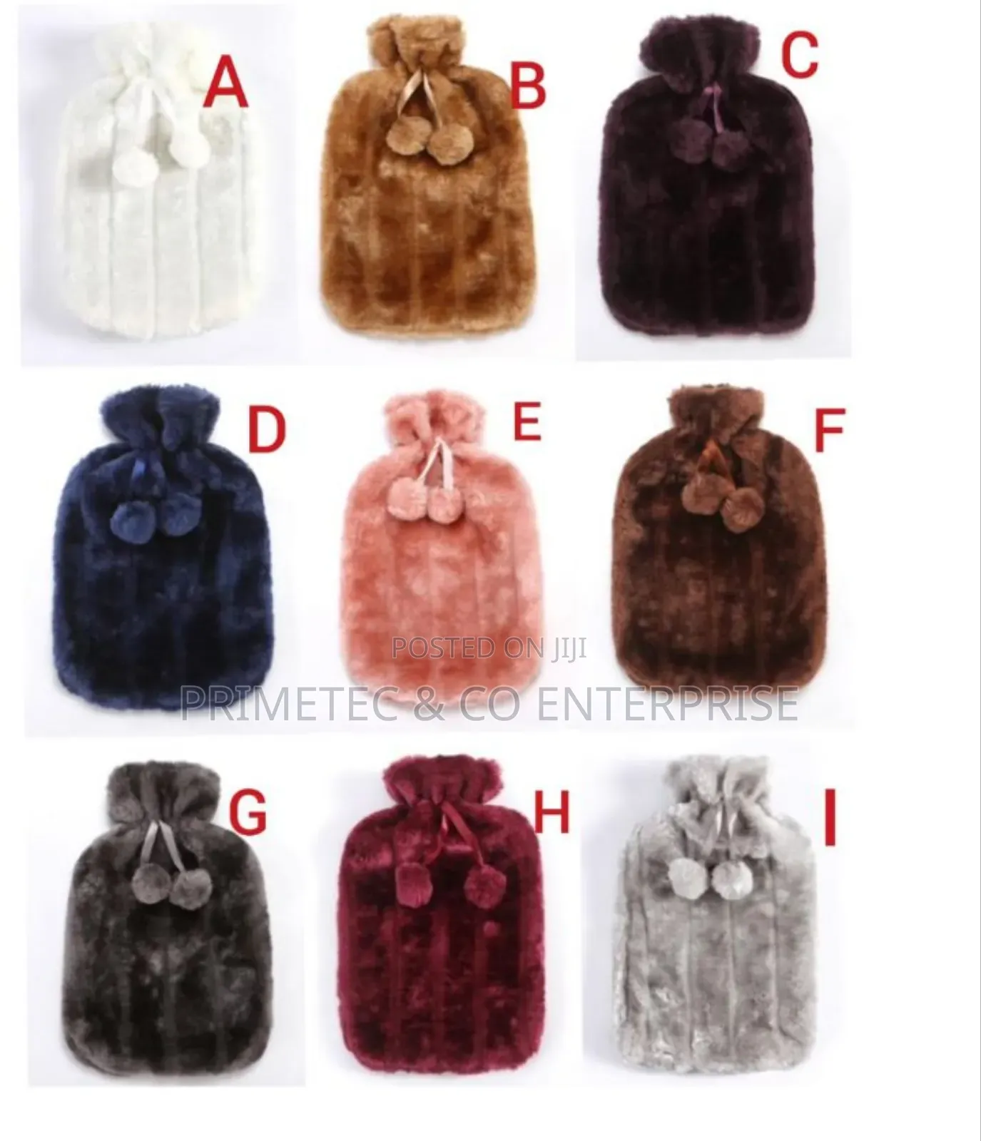 *Hot Water Bottles With Faux Fleece Cover.Capacity 2 Liters.
