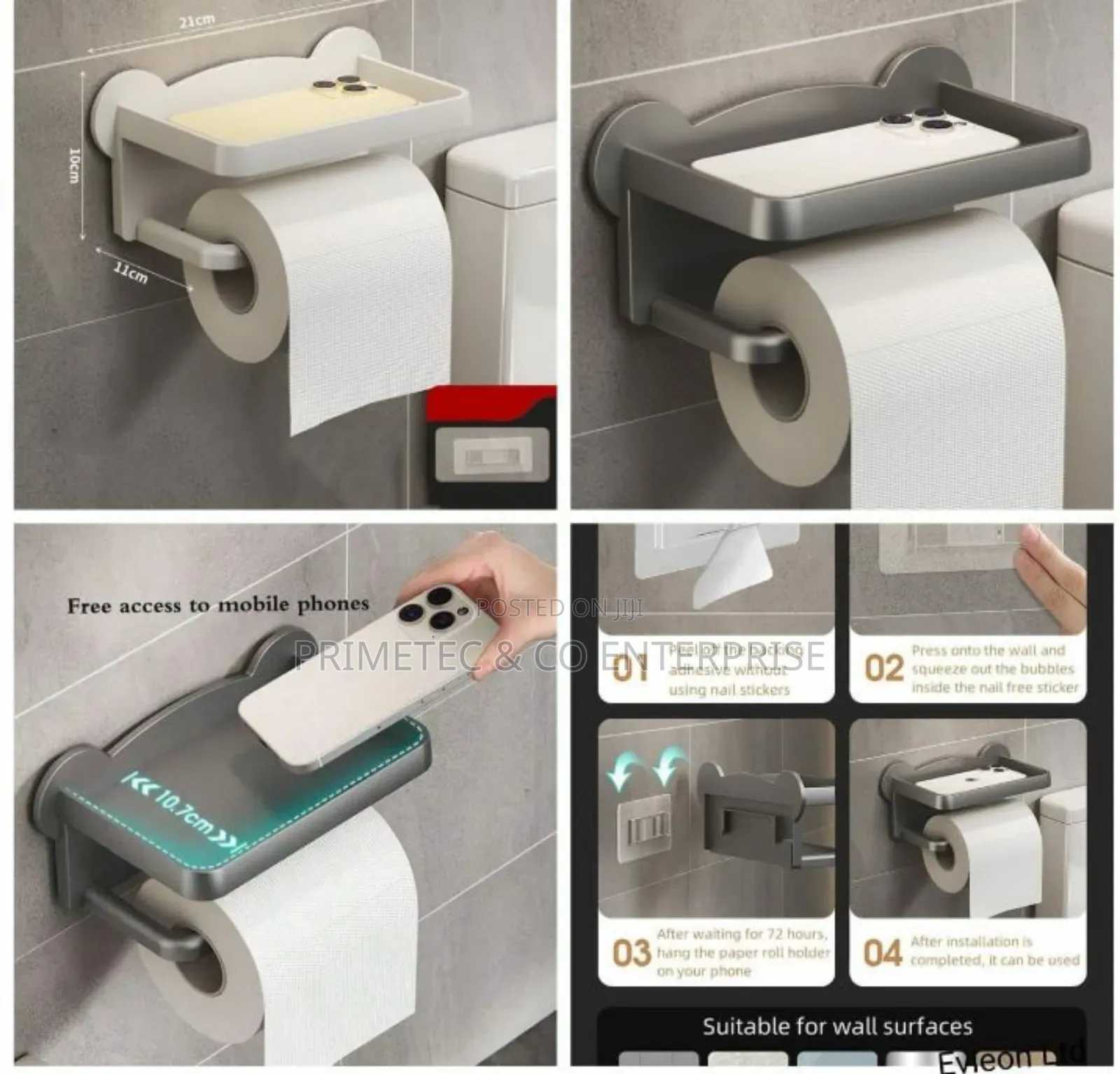 Punch Free Toilet Tissue Holder