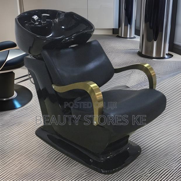 Black Gold Sink Adjustable Executive Shampoo Bed Sink Salon