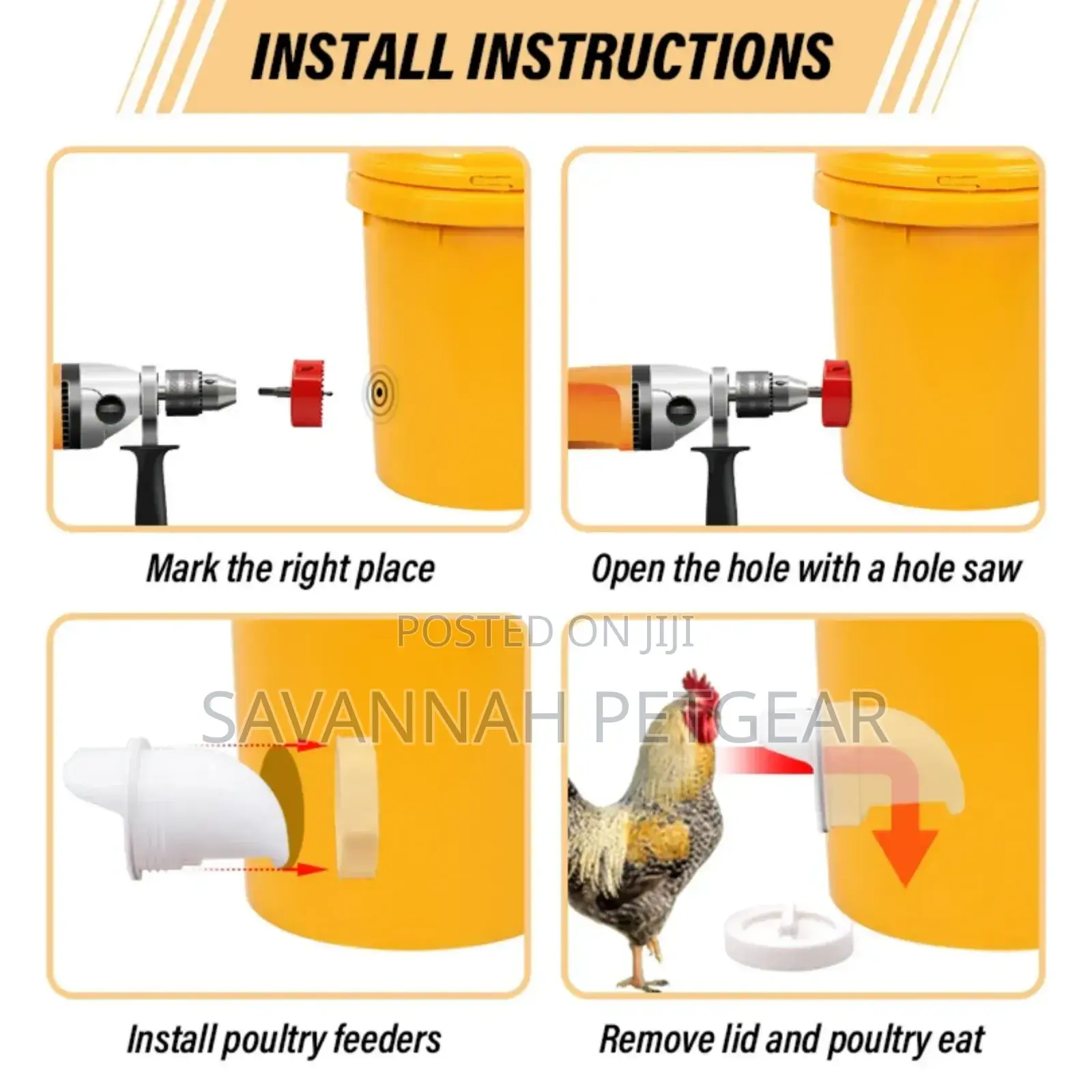 Automatic Plastic Feeder for Chicken Diy Waterproof Feeder