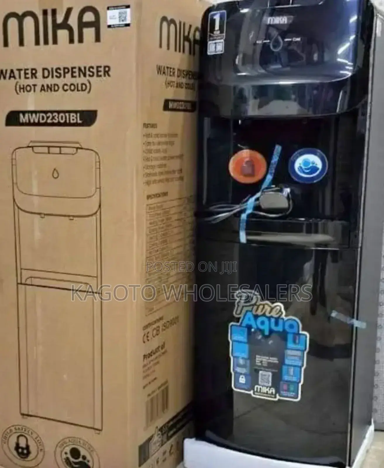 Mika Hot and Cold Standing Water Dispenser (H/N) Black/ MWD