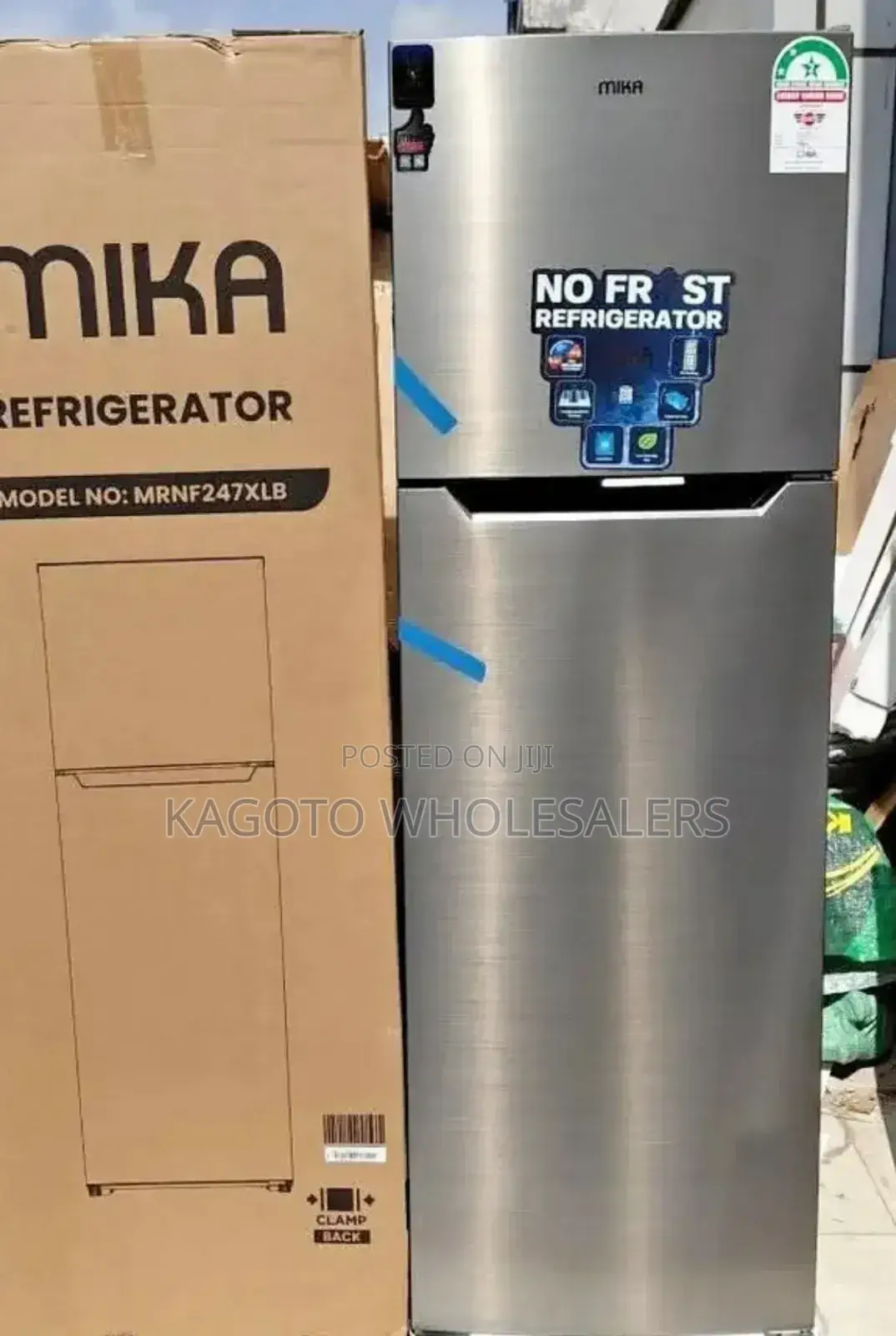 Mika 247litres Two Door Refrigerator/Silver M/