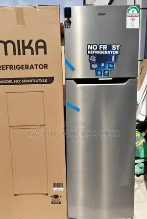 Mika 247litres Two Door Refrigerator/Silver M/