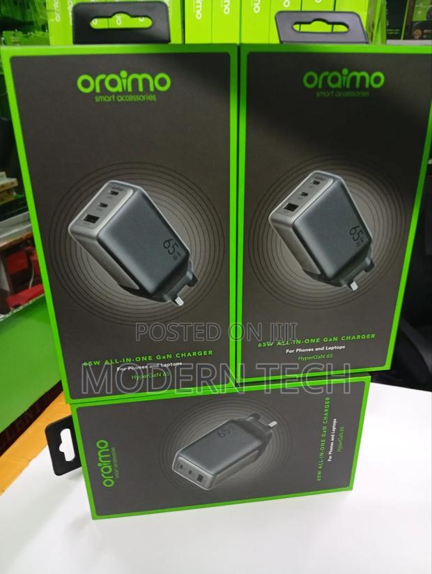 Oraimo Hypergan 65 65w Gan Wall Charger for Laptop