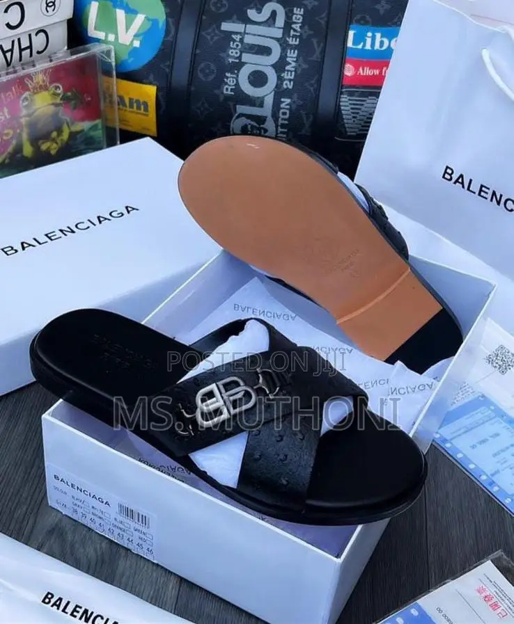 Black Quality Balenciaga Slides /Sandals (Size 40-45)