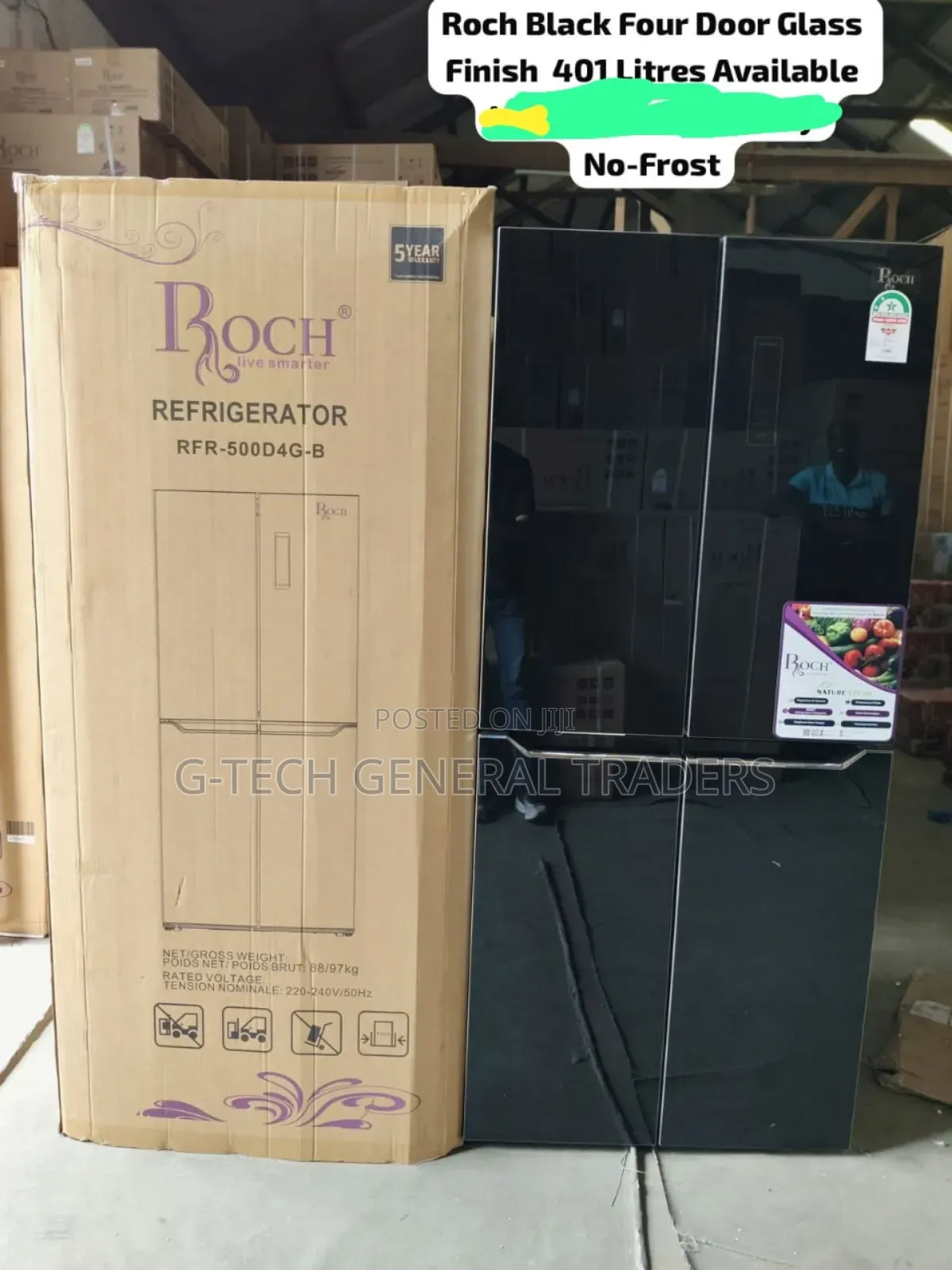Roch Four Door 401l No Frost Energy Saver Refrigerator