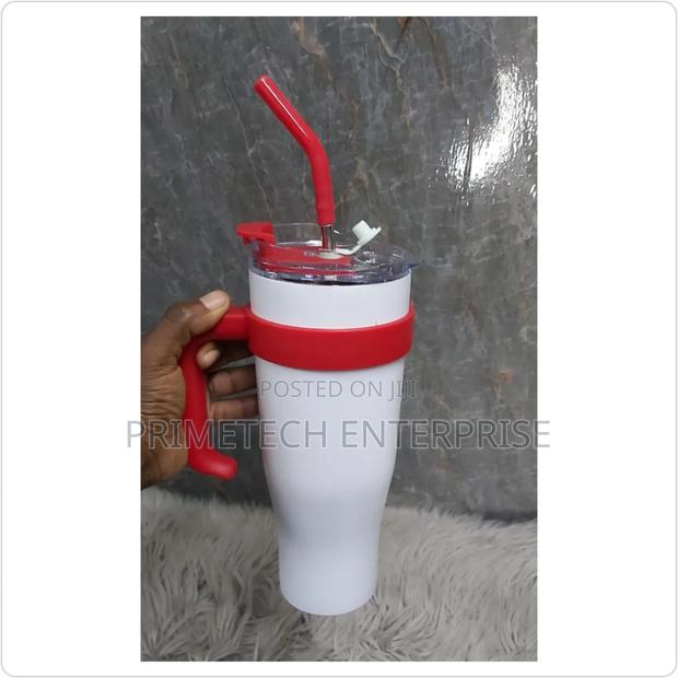 Portable Thermal Cup-Red White - main view