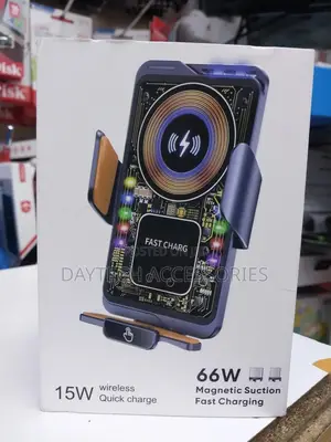 66w Magnetic Car Phone Holder With 15w Wireles Fast Charging