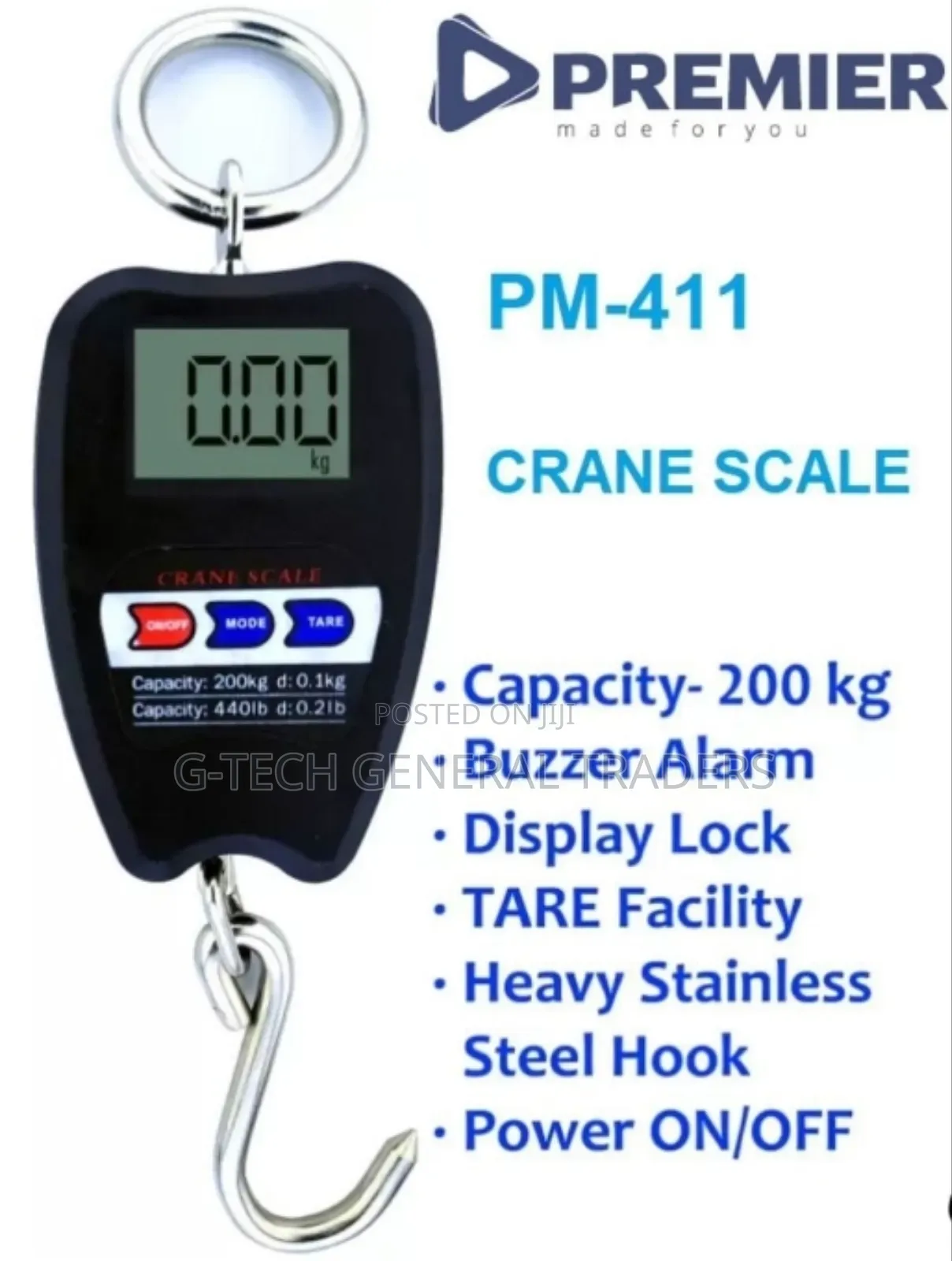 Premier Pm-411 200kg Stainless Steel Crane Scale