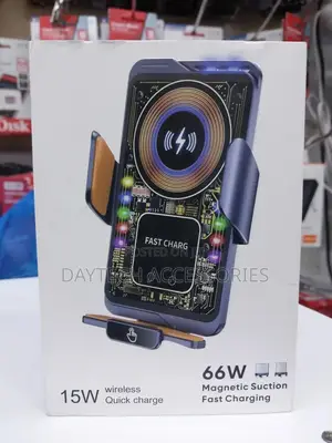 66w Magnetic Car Phone Holder With 15w Wireles Fast Charging