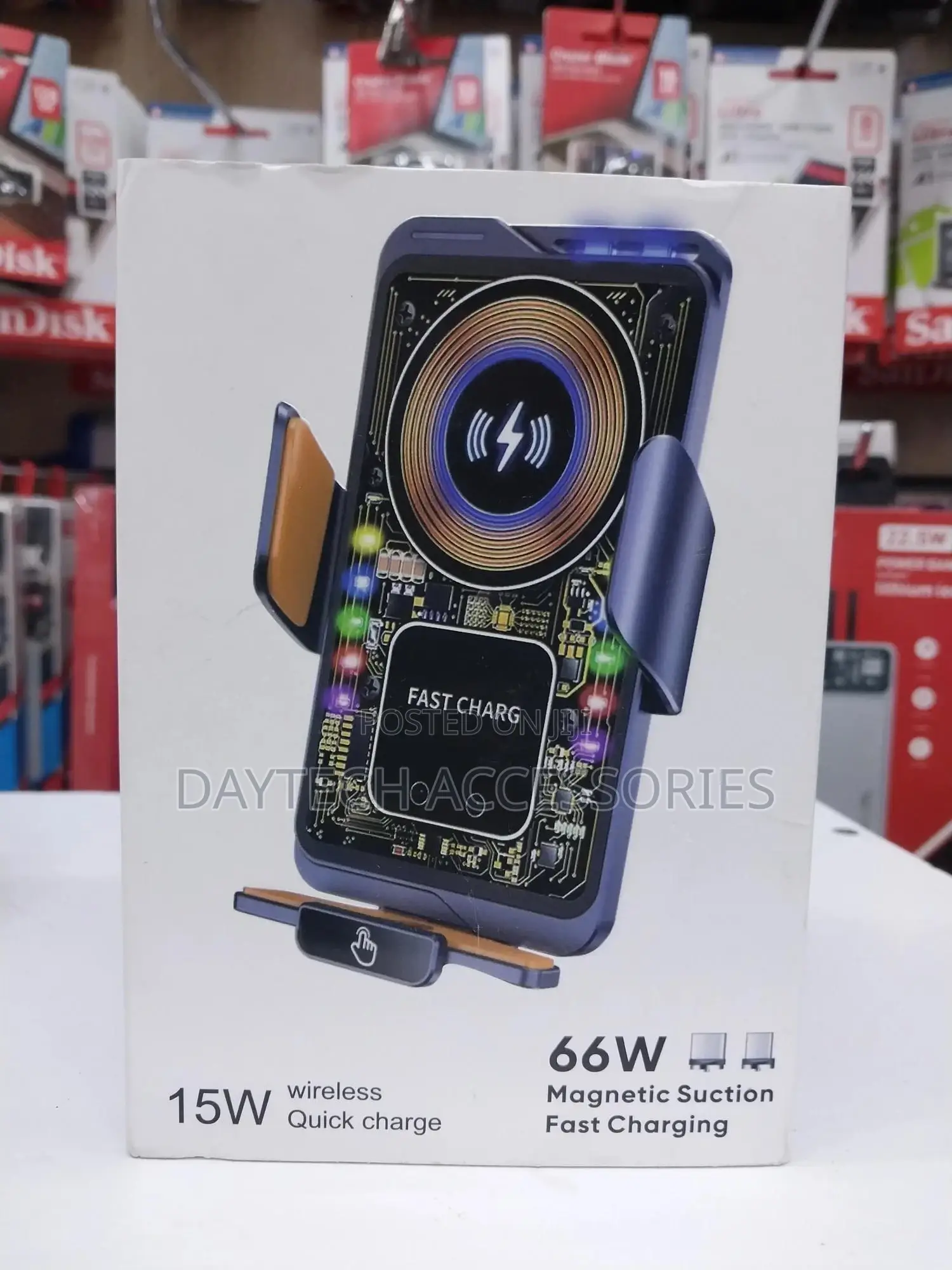 Magnetic Car Phone Holder 15w Wireless Fast Charging Sensing