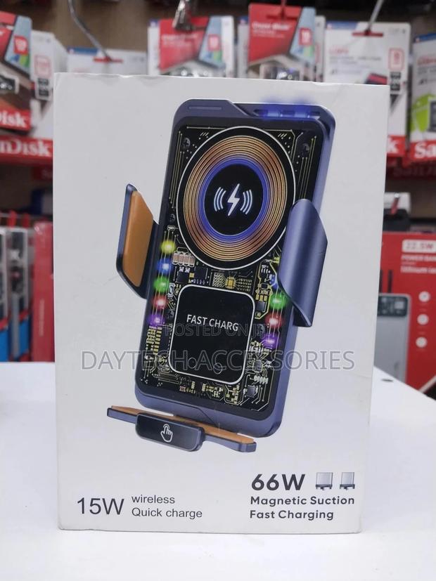 Magnetic Car Phone Holder 15w Wireless Fast Charging Sensing