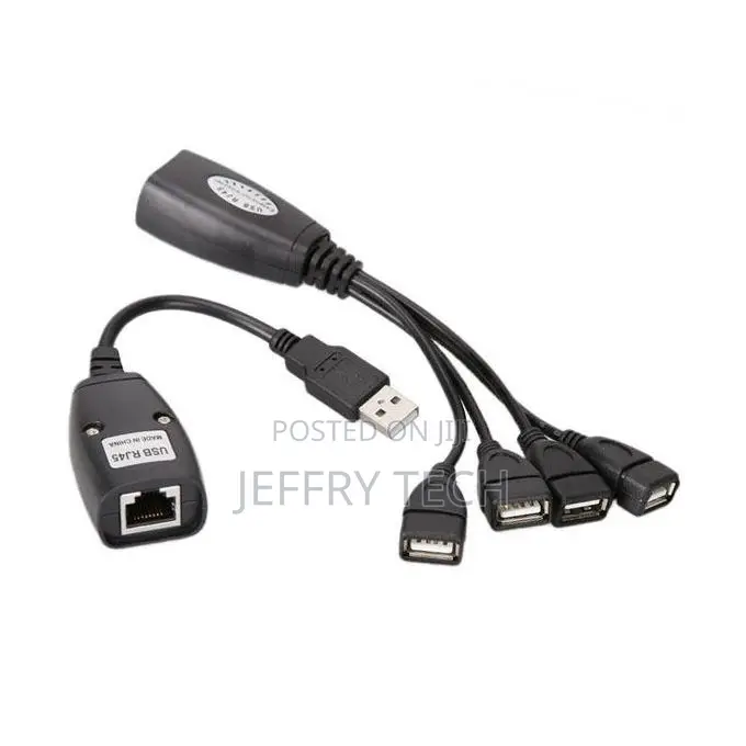 Cat5 / Cat5e / Cat6 Rj45 to 4 Usb Ethernet Extender Lan Exte