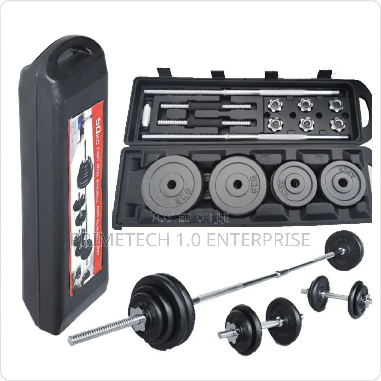 50kgs Cast Iron Dumbells-With Case