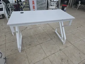 White Metallic Frame Office Desk.