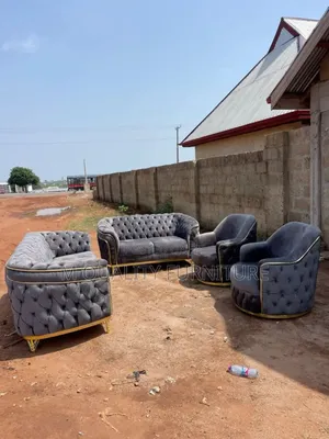 7 Seater Gray Chesterfield Sofas
