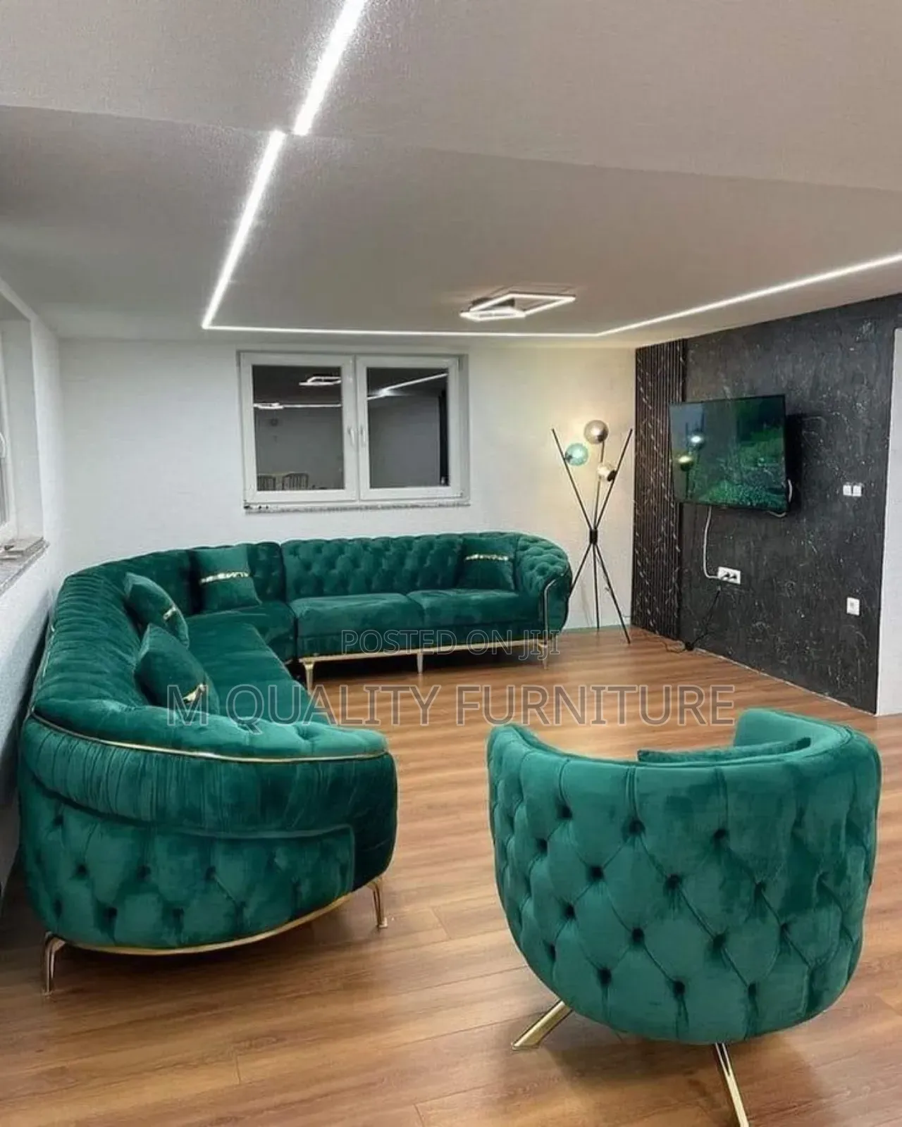Green 7 Seater Elegant Sofas