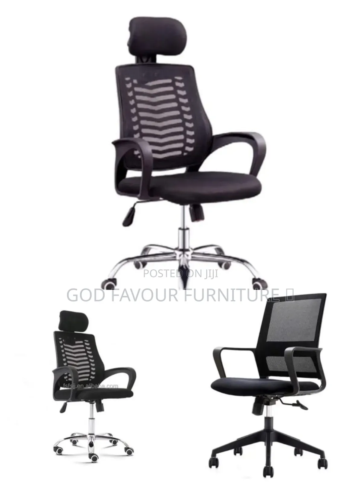 Quality Black Ergonomic Headrest Office Chair Kjh9m