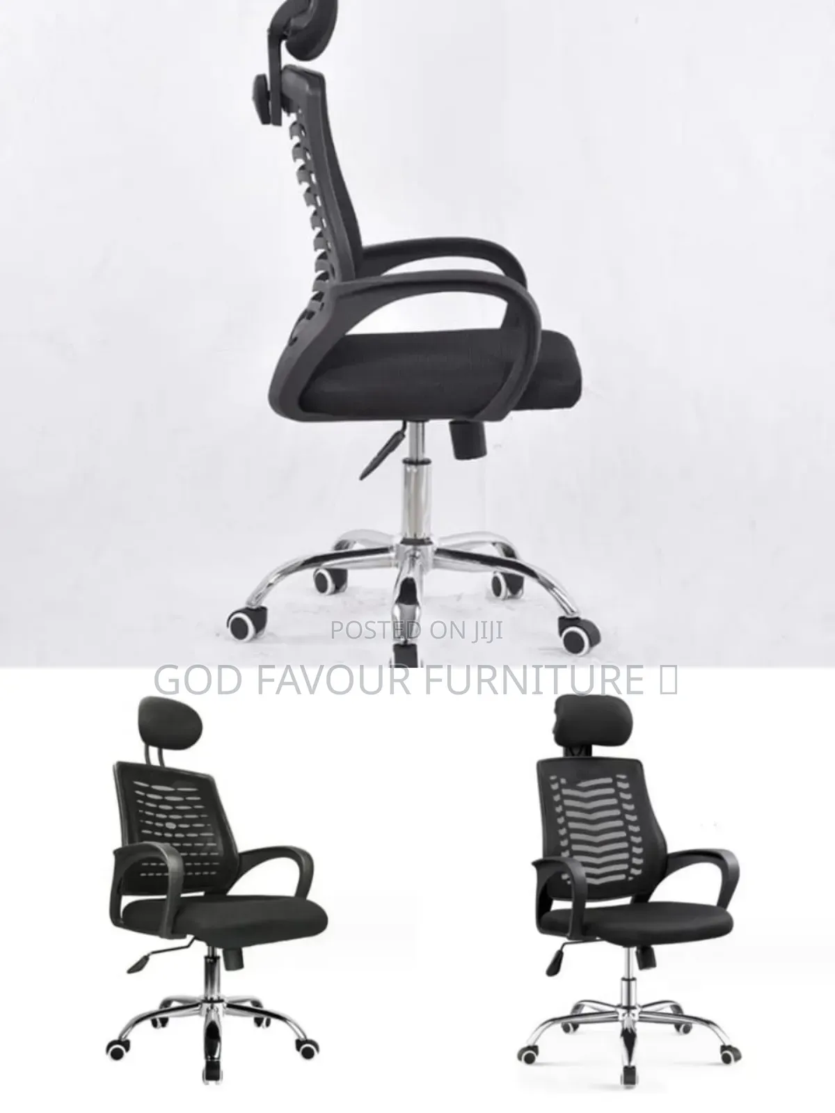 Swivel Adjustable Headrest Office Chair Black Ygfx5