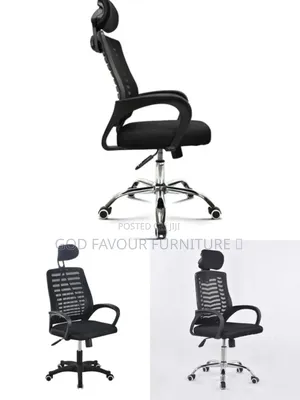 Black Adjustable Height Headrest Office Chair Tr4qkj
