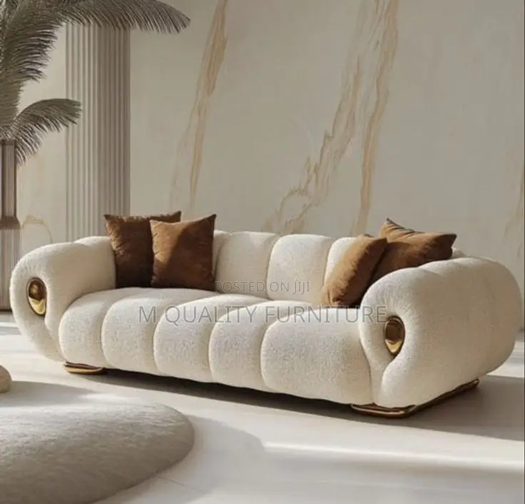 White 3 Seater Quality Modern Sofa