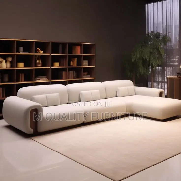 Pure White7 Seater Modern L Shaped Sofa