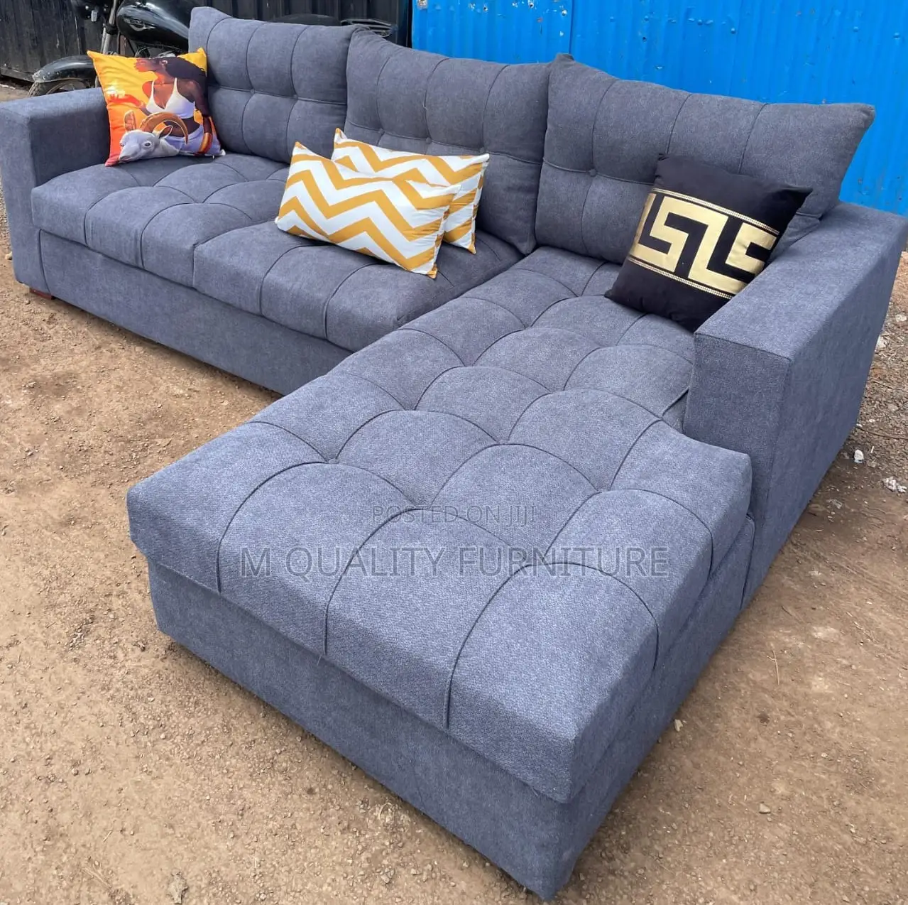 Gray 6 Seater L Shaped Sofa