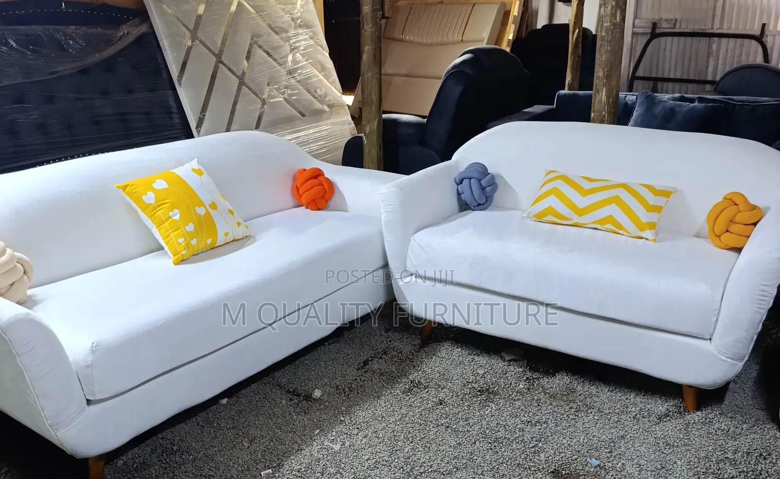 Pure White Modern Quality 5 Seater Sets