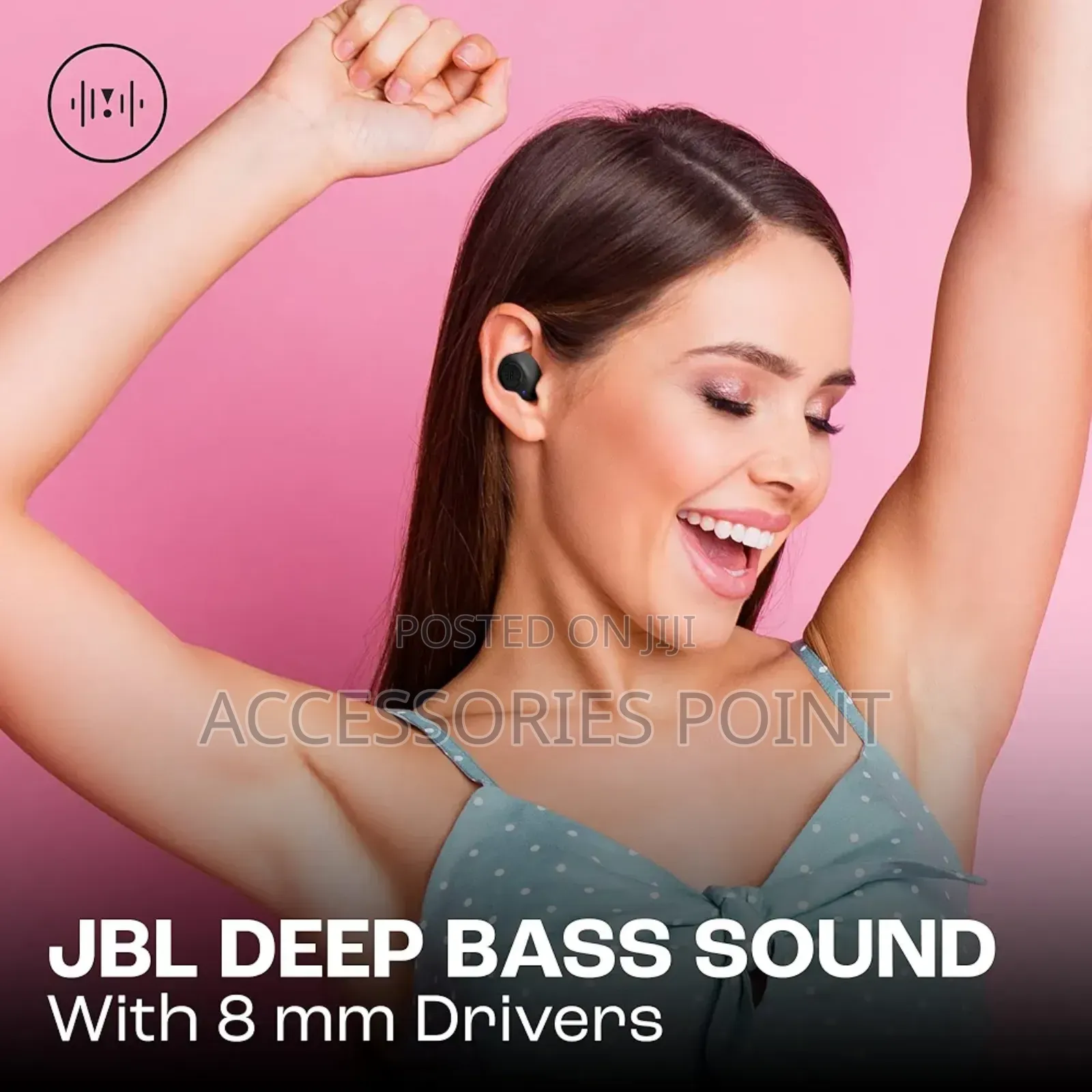JBL Wave Buds Original, Waterproof, Deep Bass, 32hr Play (White,Beige)