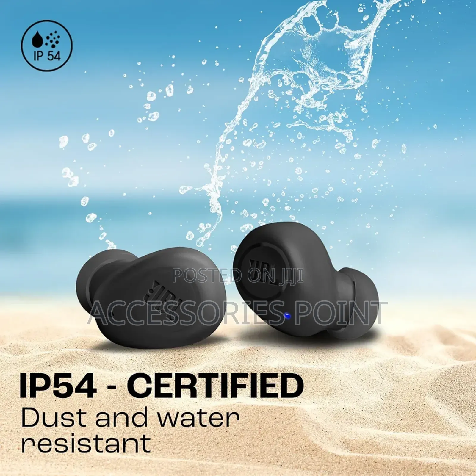 JBL Wave Buds Original, Waterproof, Deep Bass, 32hr Play (White,Beige)