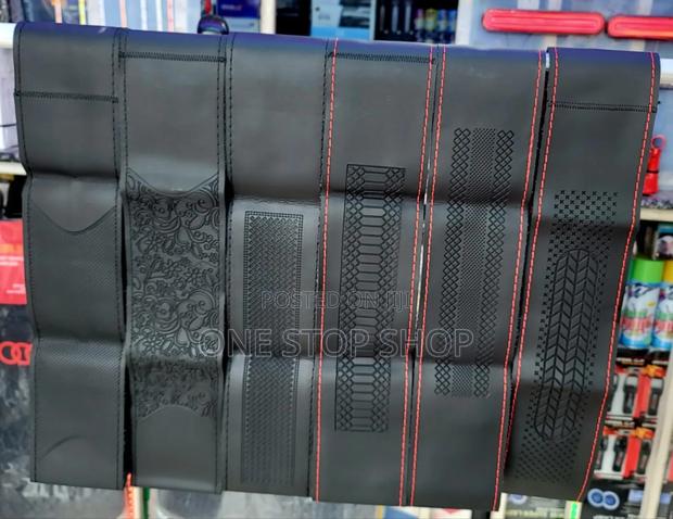 Black Pattern Diy Leather Steering Sewing Cover With Needle