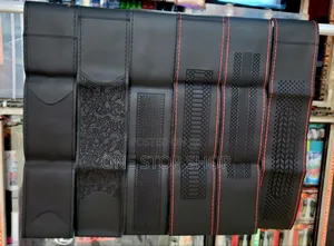 Black Breathable Leather Hand Stitching Steering Wheel Cover