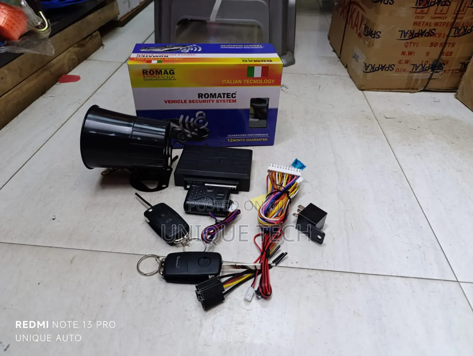 Romatec Car Alarm System With Flip Key – Secure, No Engine Cut-out