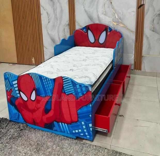 Spiderman Children Bed With Drawers - main view