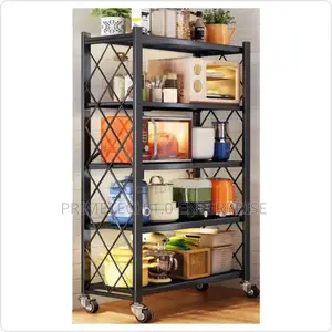 5 Layer Foldable- Movable Kitchen Rack