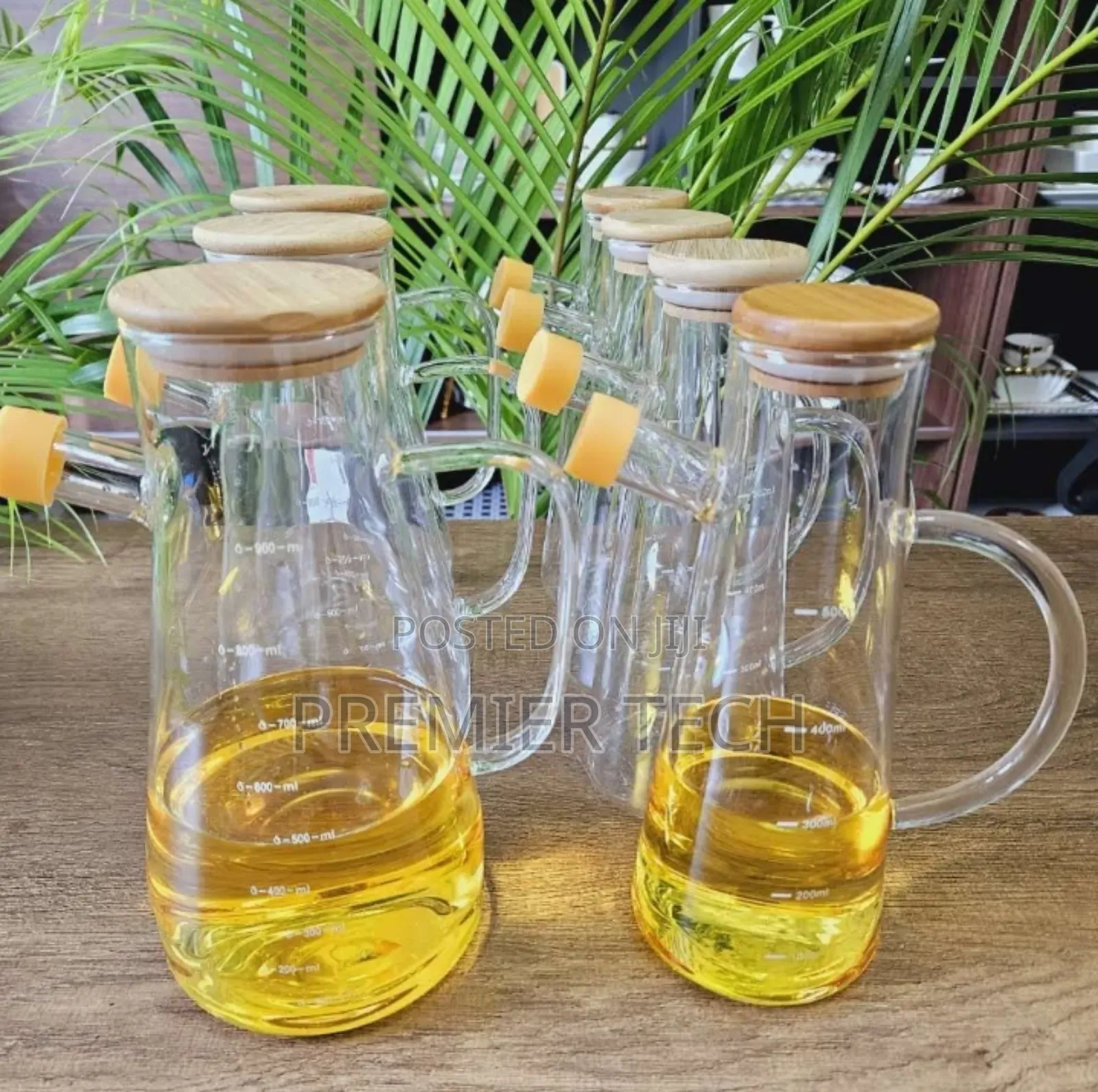 Oil Dispenser With Bamboo Lid