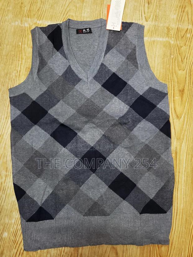 Quality Knitted Half Checked Wind Breaker Official Sweater - thumbnail 4